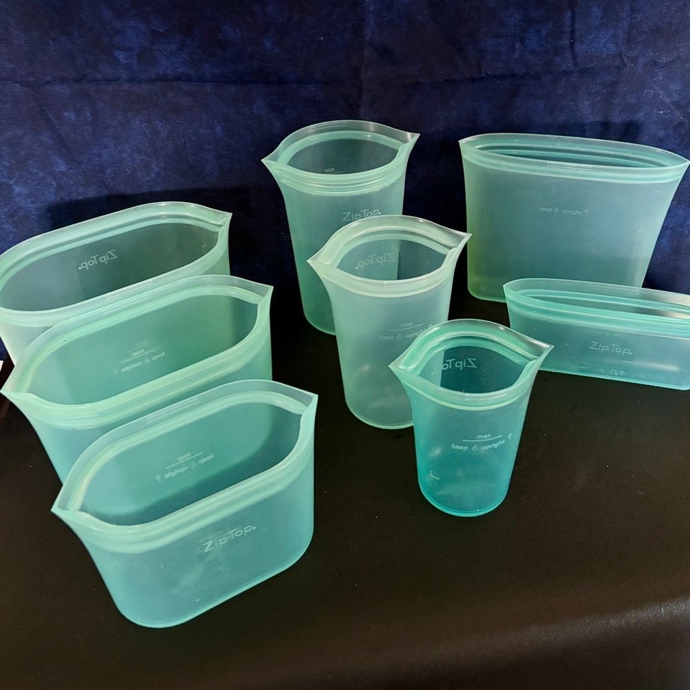 Zip top Silicone Food Storage Set NO LIDS NEEDED!